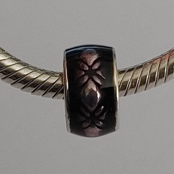 Pandora Purple Vintage Floral Spacer charm AUTHENTIC - Picture 2 of 6